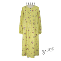 ⭐︎ゆう⭐︎IKUKO イクコ　パジャマ　ダブルガーゼ　綿100%　他1枚 IKUKO【ダブルガーゼ花柄 フリルネックパジャマ】M PI | ランジェリー