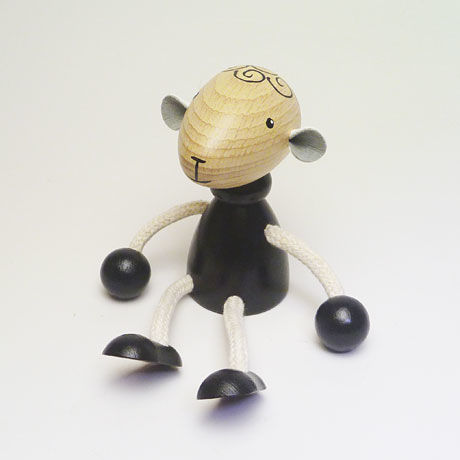 チェコおすわり人形 羊ブラック ABAfactory | おすわり人形ドットコム