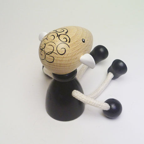 チェコおすわり人形 羊ブラック ABAfactory | おすわり人形ドットコム