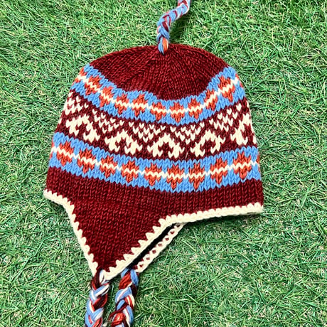 【Web限定】Hand knit ethnic ear flap beanie(made in Nepal)12