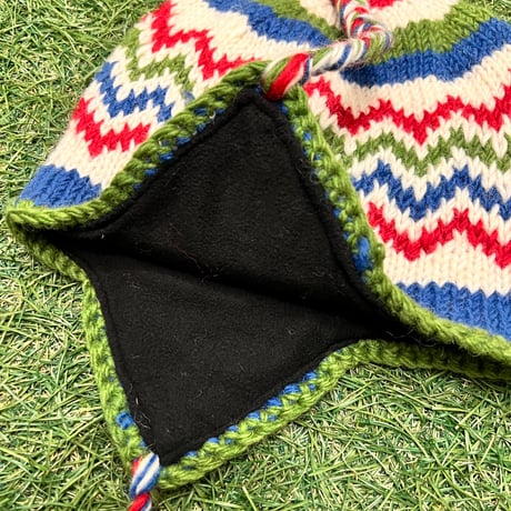 【Web限定】Hand knit ethnic ear flap beanie(made in Nepal) 11