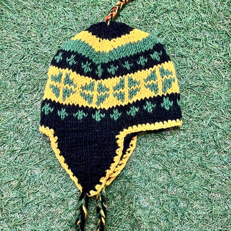【Web限定】Hand knit ethnic ear flap beanie(made in Nepal)⑥