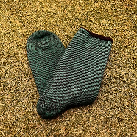 【ラス1 】F.K.M 3layer pile cotton Socks(Black Green)