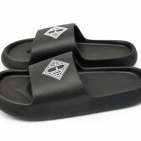 RUGGED®︎ ''rhombus Logo''Recovery Slide Sandals (Black)