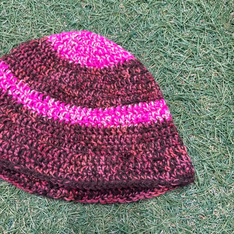 RUGGED O.E.M border crochet hat(Pink)