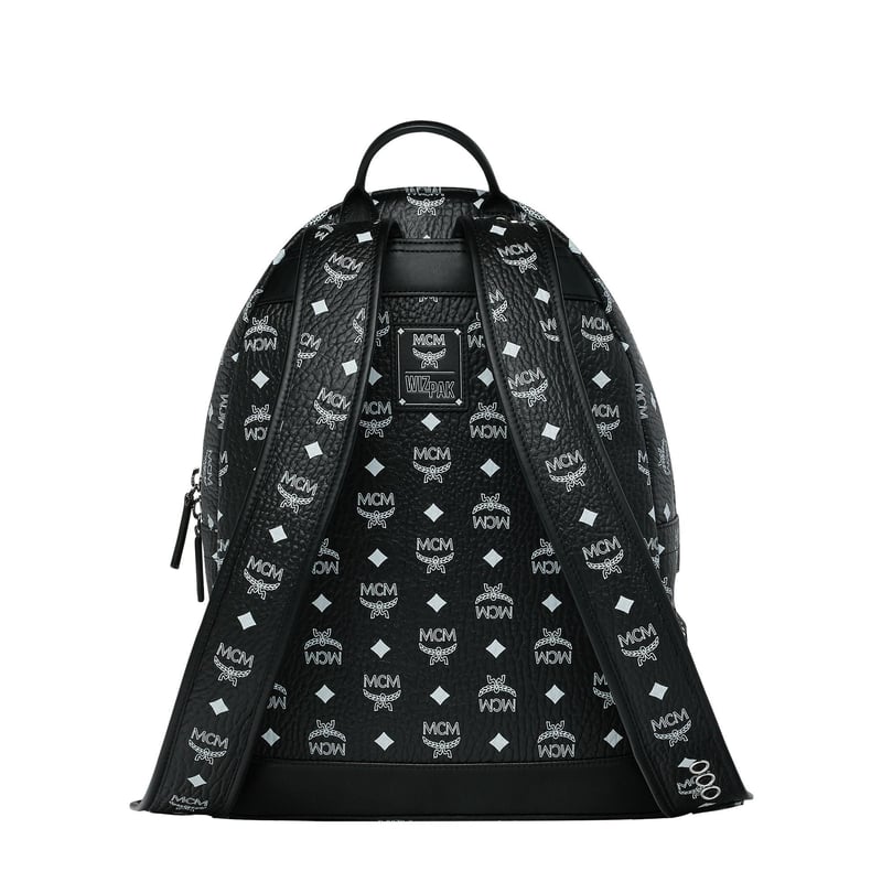 Mcm black and white backpack new arrivals