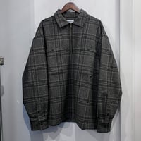 【used】HAIGHT FLAMMEL HALF ZIP SHIRT (GRAY CHECK)