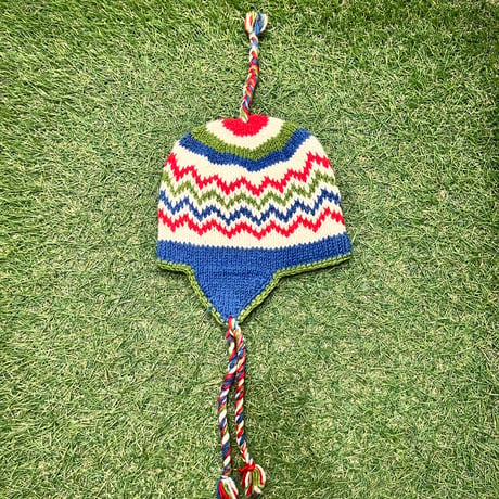 【Web限定】Hand knit ethnic ear flap beanie(made in Nepal) 11