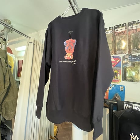 RUGGED "POLO SPIDER" heavy-weight sweat (12.0oz/裏起毛/Black)