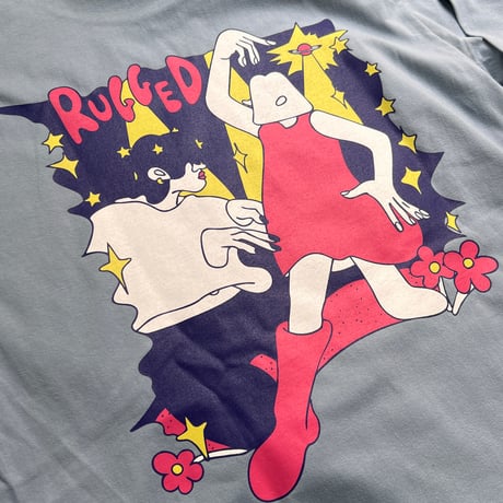 【残り僅か】RUGGED × Wendy Sylvain "PULP DISCO” L/S tee (Acid Blue/5.6oz)