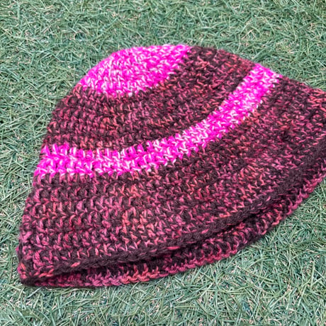 RUGGED O.E.M border crochet hat(Pink)