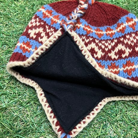 【Web限定】Hand knit ethnic ear flap beanie(made in Nepal)12