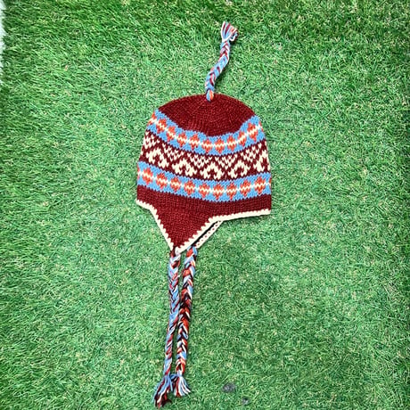【Web限定】Hand knit ethnic ear flap beanie(made in Nepal)12