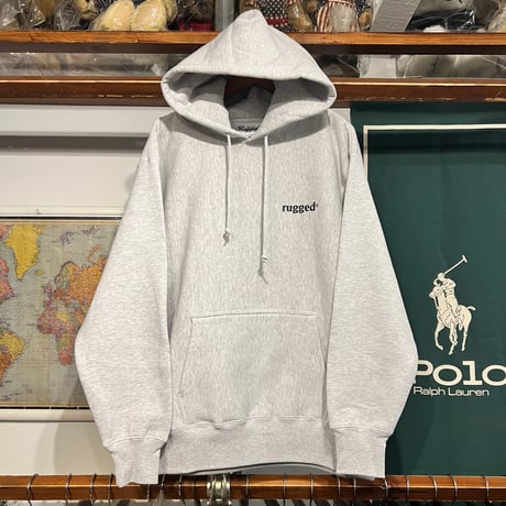 【残り僅か】RUGGED ”RISING SUN" heavy weight sweat hoodie (Ash/12.0oz)