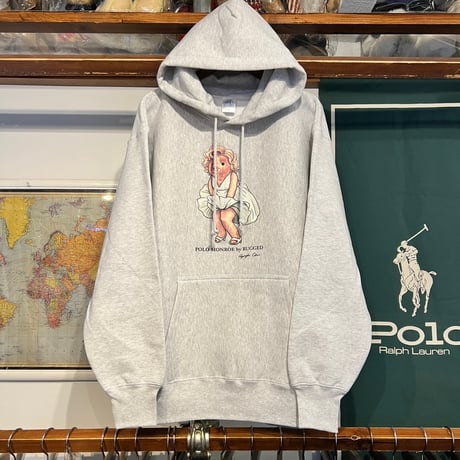 【残り僅か】RUGGED "POLO MONROE" heavy-weight sweat hoodie (Ash/12.0oz)