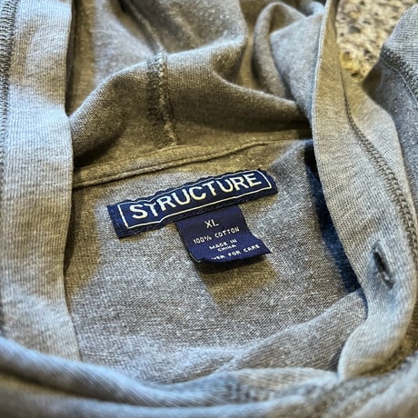 【ラス１】RUGGED on vintage / STRUCTURE "SMALL ARCH" light hoodie (XL)