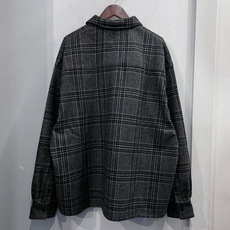 【used】HAIGHT FLAMMEL HALF ZIP SHIRT (GRAY CHECK)