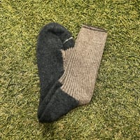 【ラス1】F.K.M wool pile long 2tone Socks(Gray)