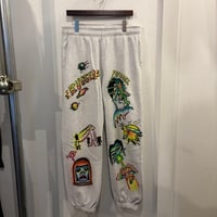 【ラス１】RUGGED®︎ One-of-a-Kind Hand-Painted Alien Art Sweatpants(XL)
