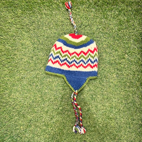 【Web限定】Hand knit ethnic ear flap beanie(made in Nepal) 11