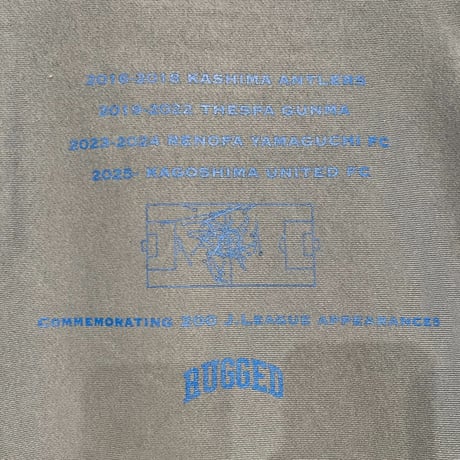【残り僅か】RUGGED×田中稔也 "TOSHIYA TANAKA J.LEAGUE 200matches" heavy-weight sweat hoodie(Stone Blue/12.0oz)
