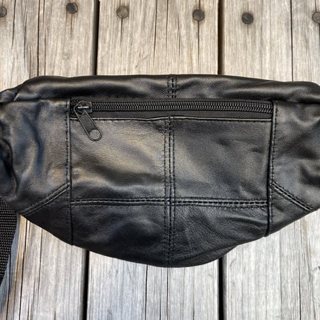 【残り僅か】No brand fake leather waist bag (Black)