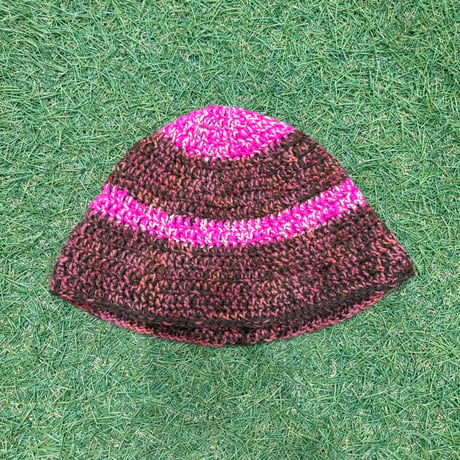 RUGGED O.E.M border crochet hat(Pink)