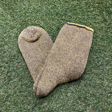 【ラス1 】F.K.M 3layer pile cotton Socks(Yellow Gray)