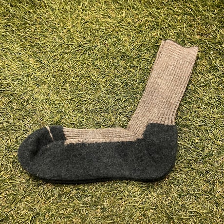 【ラス1】F.K.M wool pile long 2tone Socks(Gray)