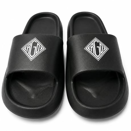 RUGGED®︎ ''rhombus Logo''Recovery Slide Sandals (Black)