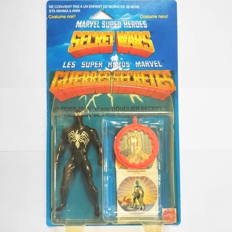 1984年デッドストック　マテル シークレットウォーズ ブラックコスチューム スパイダーマン アクションフィギュア（マルチランゲージ版）
