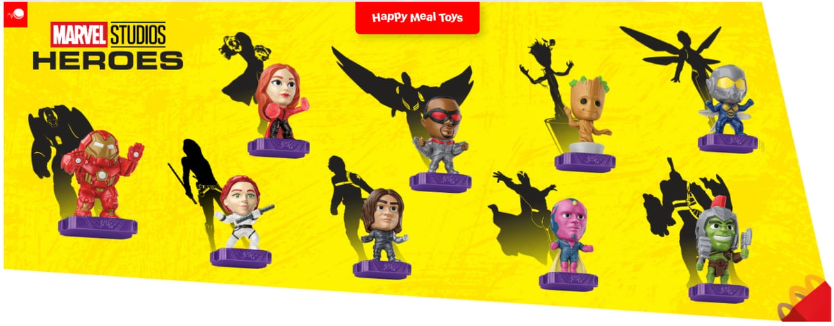 アメリカMcDonalds「マーベル・ヒーローズ」ハッピーセット9種セット