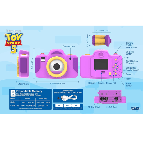トイストーリー5　eKids　スナッピー　キッズ・デジタルカメラ
