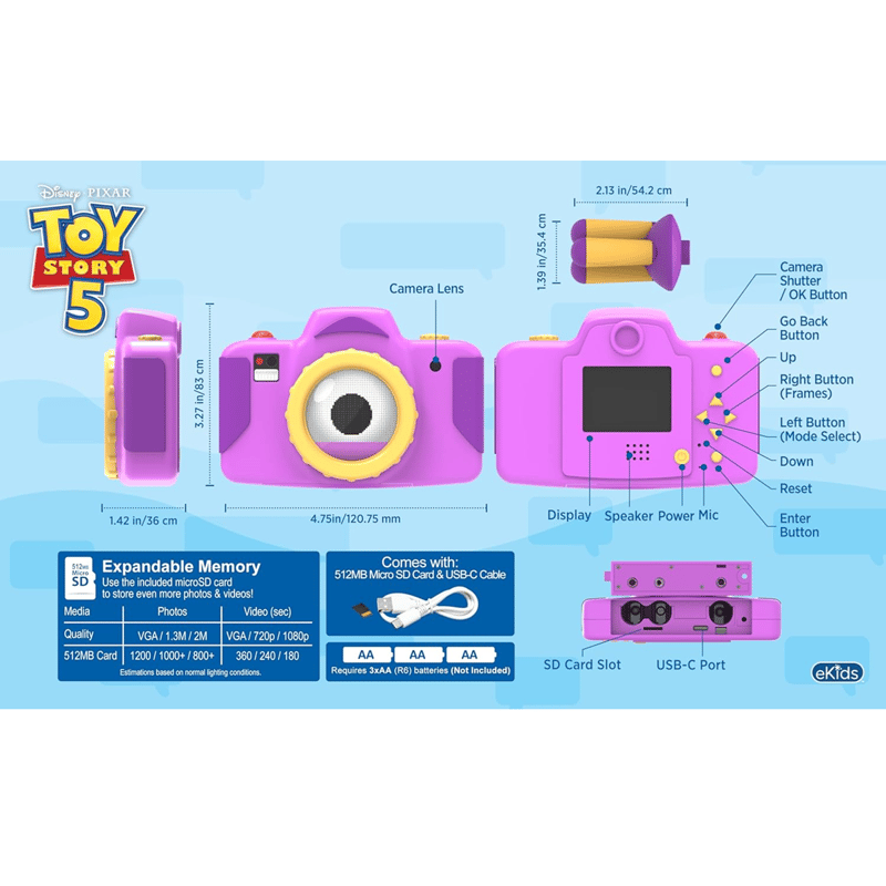 トイストーリー5 eKids スナッピー キッズ・デジタルカメラ