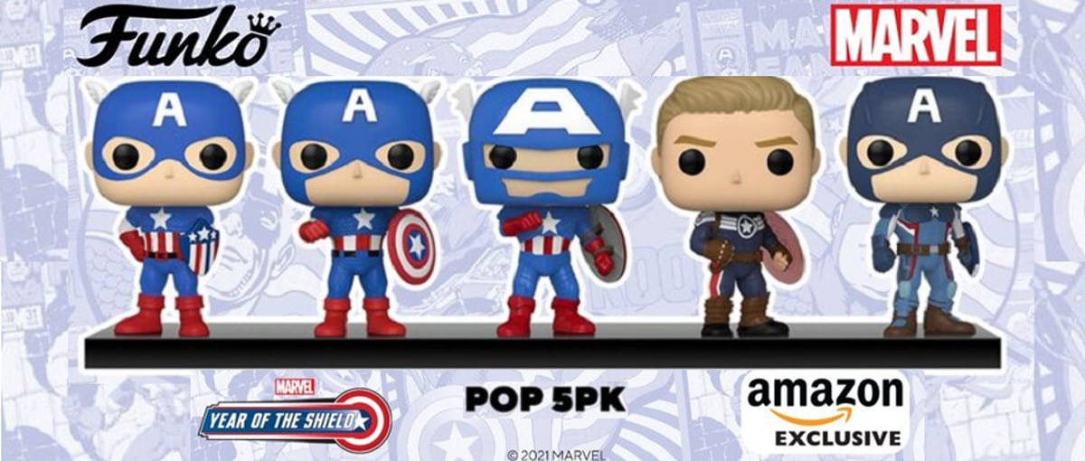 価格訂正》AMAZON限定 キャプテンアメリカ ファンコポップ 5体セット 