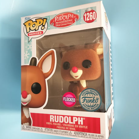 ファンコポップ『ルドルフ 赤鼻のトナカイ』ルドルフ（フロック版）　FUNKO POP The Red-Nosed Reindeer  RUDOLPH　（FLOCKED)