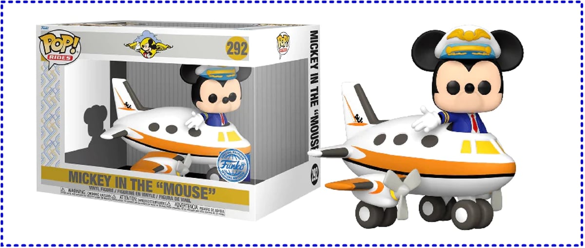 0726-051 ミッキーマウス 木製玩具 飛行機 置物