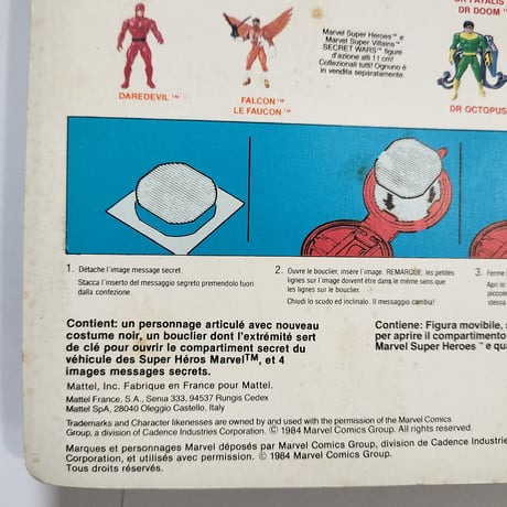 1984年デッドストック　マテル シークレットウォーズ ブラックコスチューム スパイダーマン アクションフィギュア（マルチランゲージ版）
