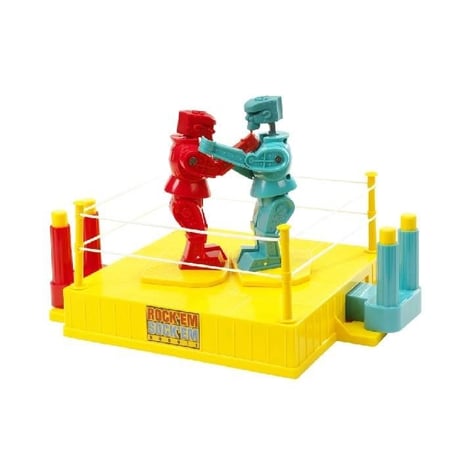 「トイストーリー2」にも登場したマテル社のボクシングゲーム ロックン・ソックン・ロボット（Rock ‘em Sock ‘em Robots）