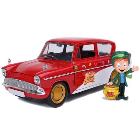 Jada Toys ラッキー・チャーム & 1959 フォード アングリア　1/24ダイキャストカー　Lucky Charms LUCKY THE LEPRECHAUN & FORD ANGLIA