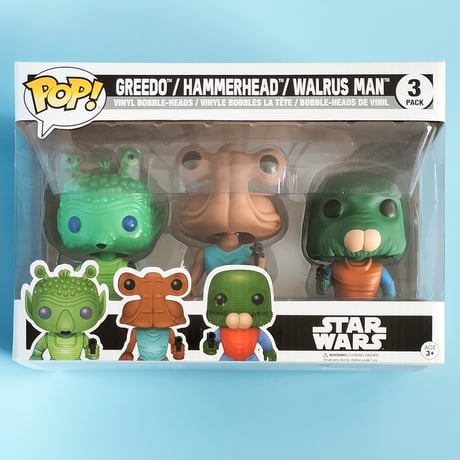 2017年 ファンコポップ  「スターウォーズ」カンティーナの酒場　3体セット　FUNKO  POP! Star Wars   Greedo, Hammerhead & Walrus Man