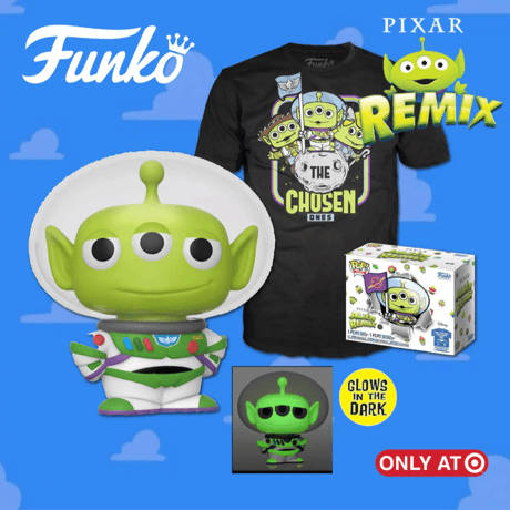 ファンコ ポップ トイストーリー エイリアン リミックス Tシャツセット　Funko POP! Tees Collectors Box: Alien Remix – Buzz (GITD)