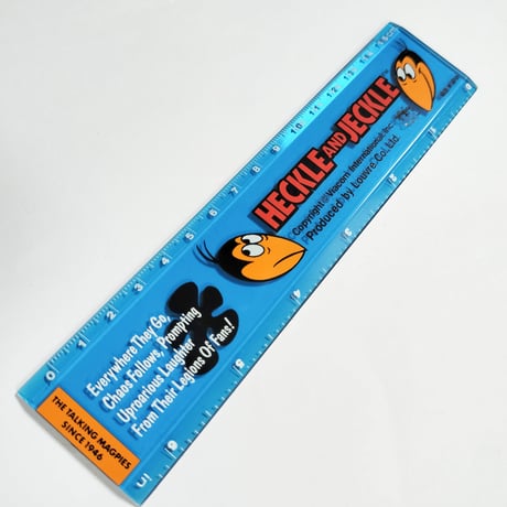 1990年代デッドストック ヘッケルとジャッケル（Heckle and Jeckle）のプラスチック製 定規