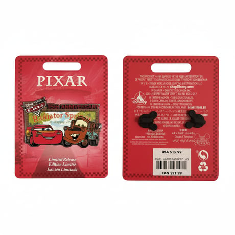 2021年　ピクサー カーズ 15周年 ピンバッジ 　Cars 15th Anniversary Pin – Limited Release