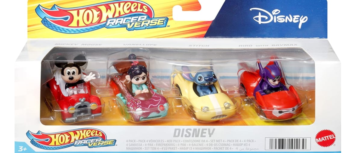 ディズニーレーサーズ　セット ディズニーキャラがレースで対決？HOTWHEELS RacerVerse ディズニー4台