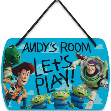 トイストーリー アンディの部屋/シドの部屋　Andy’s Room/Sid's Room　リバーシブル・木製ウォール・プラーク（壁掛け）
