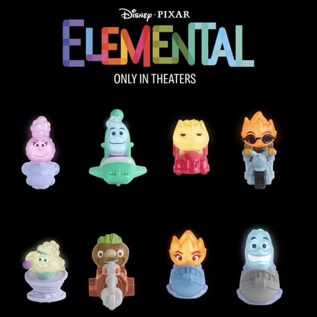 ピクサー『マイ・エレメント』 USマクドナルド ハッピーセット 8種セット　　Pixar ELEMENTAL　McDonald's Happy Meal Toy　Set of 8