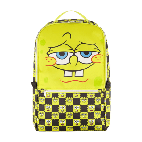 『スポンジボブ』　チェック柄 ビッグフェイス バックパック  SpongeBob SquarePants Checkered Big Face Backpack