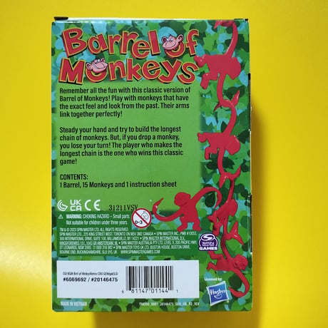 「トイストーリー」でお馴染み「つなぐでござる」 Hasbro " Barrel Of Monkeys"