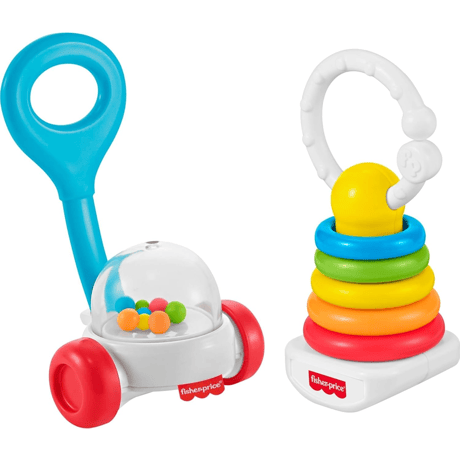 フィッシャープライス　ゆらりんタワー＆コーンポッパー　ラトル（ガラガラ）セット　Fisher Price　Rock-a-Stack & Corn Popper